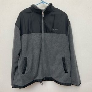 Baru Sports Grey Fleece Jacket Lined with Black Nylon Full Zip Size XL Men's